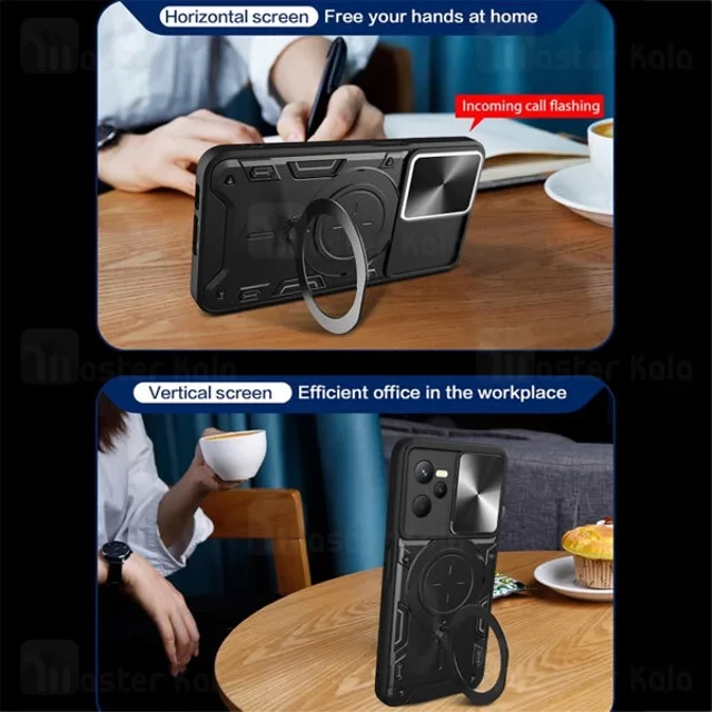 قاب ضد ضربه مگنتی Realme C35 Magnetic Support Case دارای محافظ دوربین - تصویر 5