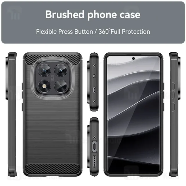 قاب فیبر کربنی شیائومی Xiaomi Redmi Note 14 Pro 5G / Poco X7 5G Rugged Armor Fiber Carbon - تصویر 3