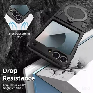 قاب ضد ضربه مگنتی سامسونگ Samsung Galaxy Z Flip6 Magnetic Support Case دارای محافظ دوربین - تصویر 5