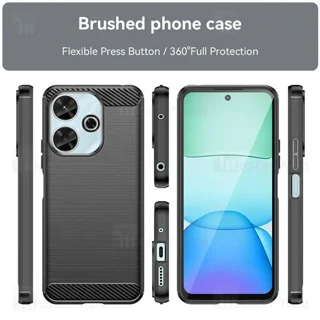 قاب فیبر کربنی شیائومی Xiaomi Redmi 13 4G / Poco M6 4G Rugged Armor Fiber Carbon - تصویر 3