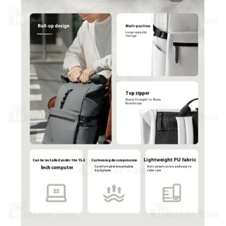 کوله شیائومی Xiaomi Mijia Rolled-edge Casual Backpack MJXXB01RM مناسب برای لپ تاپ 15.6 - تصویر 6