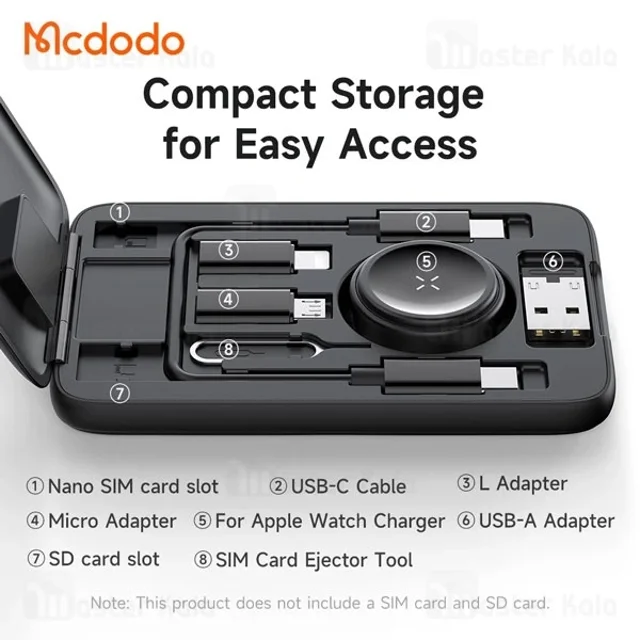پک کابل چند منظوره مک دودو Mcdodo CH-244 همراه با شارژر اپل واچ - تصویر 4