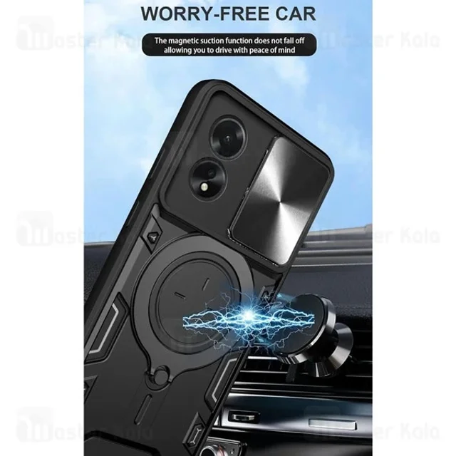 قاب ضد ضربه مگنتی اوپو Oppo A38 4G Magnetic Support Case دارای محافظ دوربین - تصویر 4