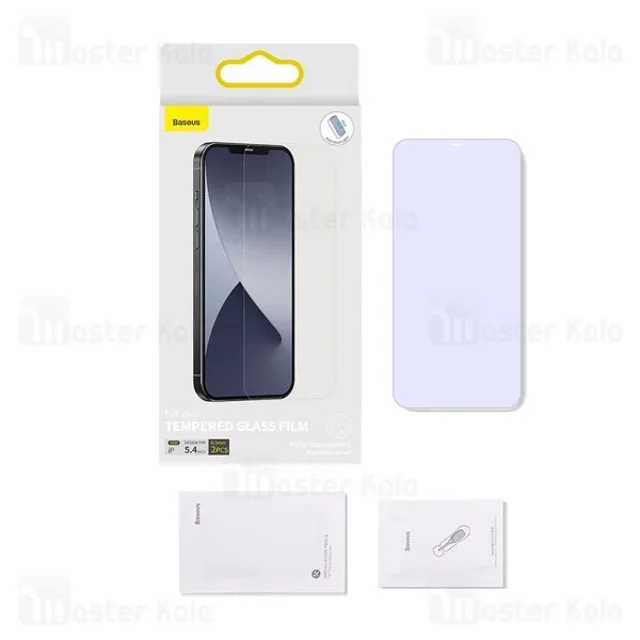 پک 2تایی محافظ صفحه شیشه ای تمام صفحه و ضد اشعه بیسوس Apple iPhone 12 Mini Baseus - تصویر 2