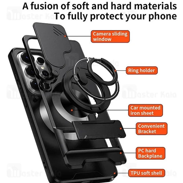 قاب ضد ضربه مگنتی Samsung Galaxy S26 ULTRA Magnetic Multifunctional Case دارای محافظ - تصویر 8