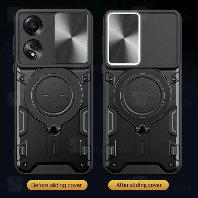 قاب ضد ضربه مگنتی اوپو Oppo A58 4G Magnetic Support Case دارای محافظ دوربین - تصویر 7