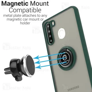 قاب مات هیبریدی انگشتی Samsung Galaxy A21 Matte Hybrid Ring Case - تصویر 6
