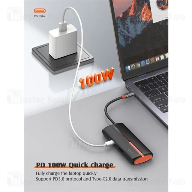 هاب 5 پورت تایپ سی الدینیو LDNIO DS-25H توان 100 وات - تصویر 8