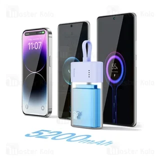 پاوربانک 5200 بیسوس Baseus P10055601513-01 Popsicle توان 20 وات با کابل متصل - تصویر 7