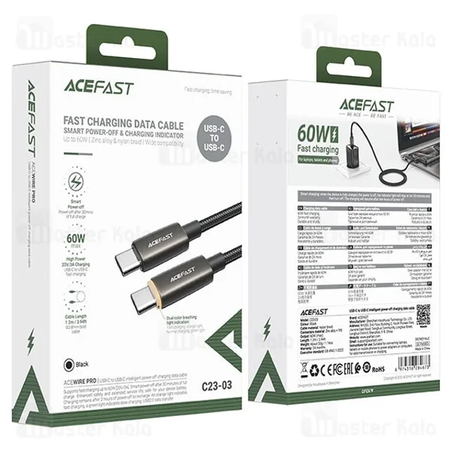 کابل Type-C به Type-C ایس فست ACEFAST C23-03 طول 1.2 متر توان 60 وات - تصویر 8