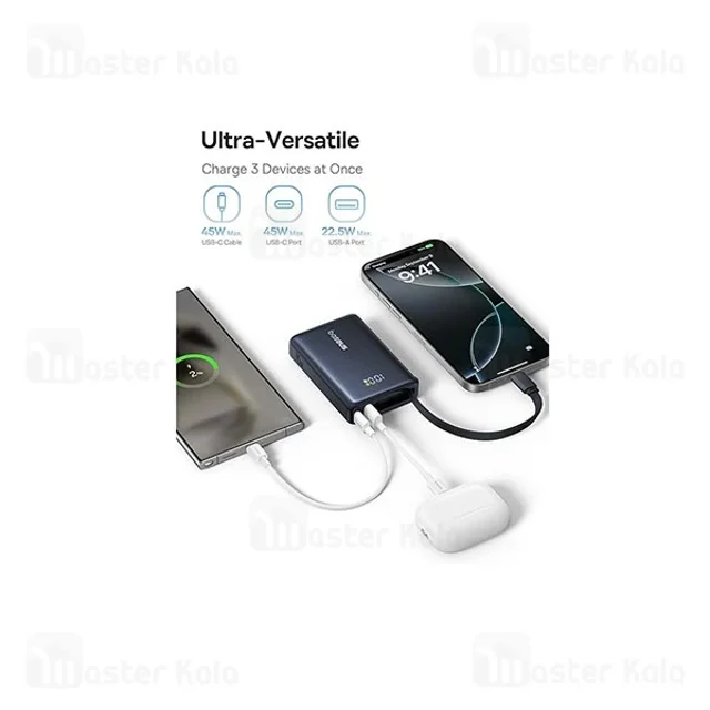 پاوربانک 10000 بیسوس Baseus Picogo P10076803123 توان 45 وات همراه با کابل متصل - تصویر 5