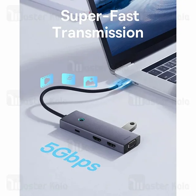 هاب 7 پورت بیسوس Baseus PortalJoy B00053000811 توان 100 وات - تصویر 6