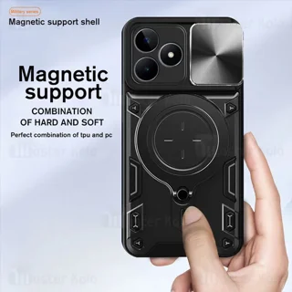 قاب ضد ضربه مگنتی Realme C53 Magnetic Support Case دارای محافظ دوربین - تصویر 2