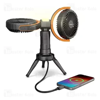 پنکه رومیزی شارژی و پاوربانک پرودو Porodo Dual-Head Oscillating Fan PD-LFST150 دارای چراغ - تصویر 3