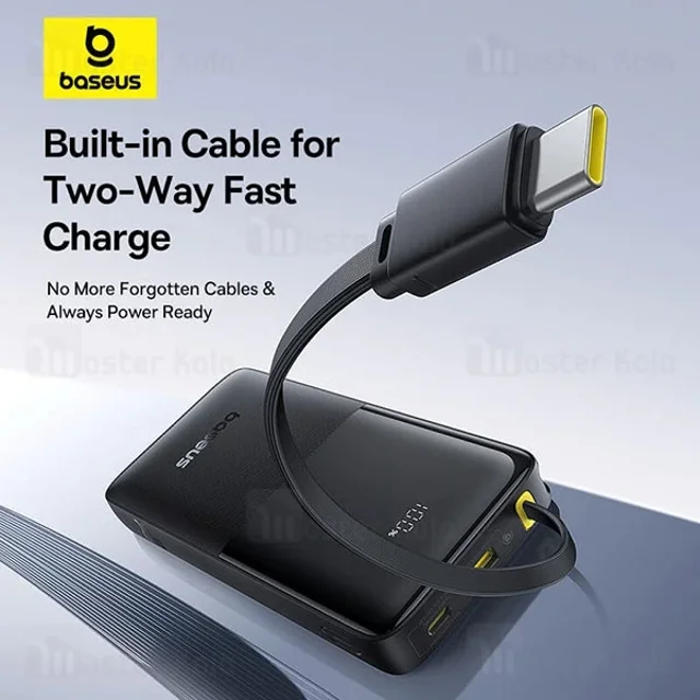 پاوربانک 10000 بیسوس Baseus Bipow 2 P10077101113 توان 20 وات همراه با کابل Type C متصل - تصویر 7