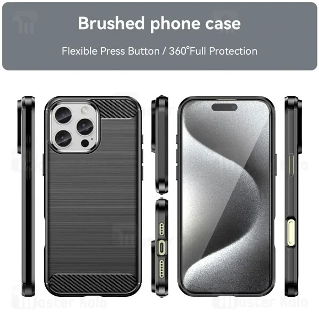 قاب فیبر کربنی آیفون Apple iPhone 16 Pro Max Rugged Armor Fiber Carbon - تصویر 3