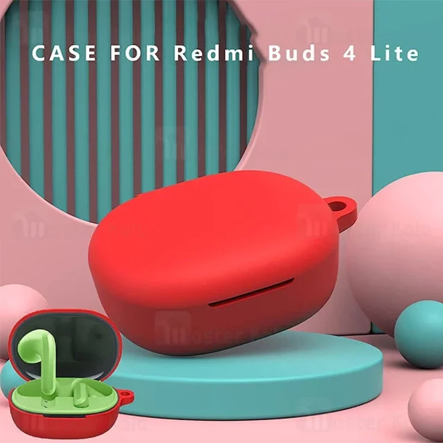 کاور محافظ سیلیکونی هندزفری شیائومی Xiaomi Redmi Buds 4 Lite دارای قلاب آویز - تصویر 3