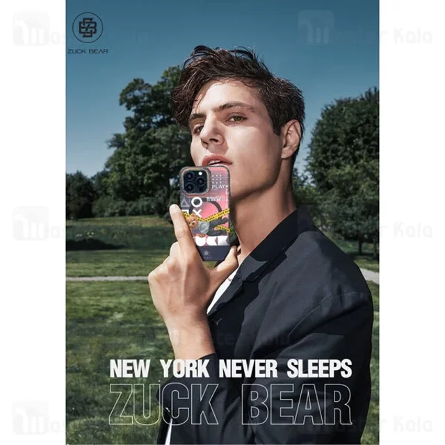 قاب فانتزی مگ سیف زاک بیر آیفون Apple iPhone 15 Pro Max Zuck Bear New York Never Sleeps - تصویر 5