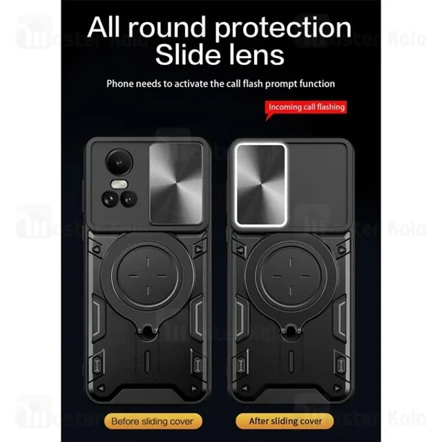 قاب ضد ضربه مگنتی اوپو Oppo Reno 10 5G / Reno 10 Pro Magnetic Support Case دارای محافظ - تصویر 6
