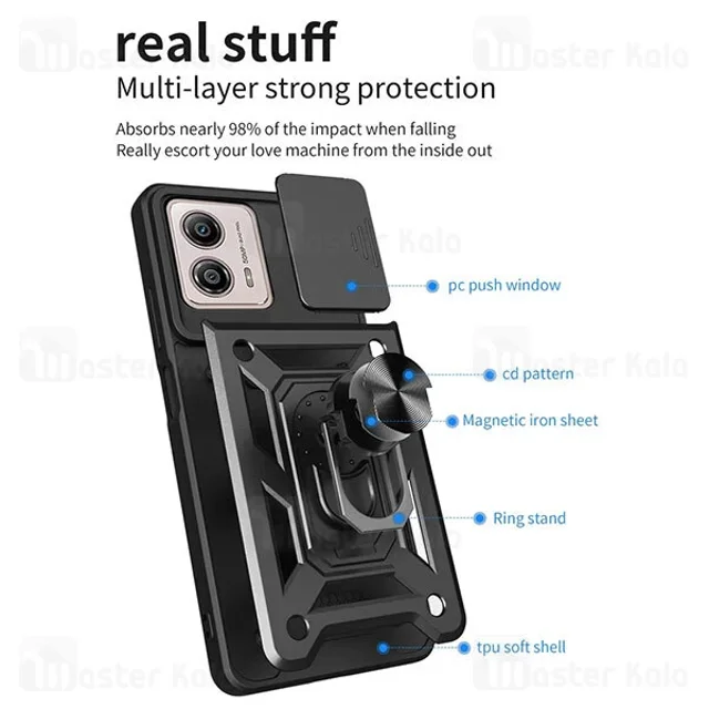 گارد محافظ ضد ضربه انگشتی Motorola Moto G23 SHUNIJA Case دارای محافظ دوربین - تصویر 3
