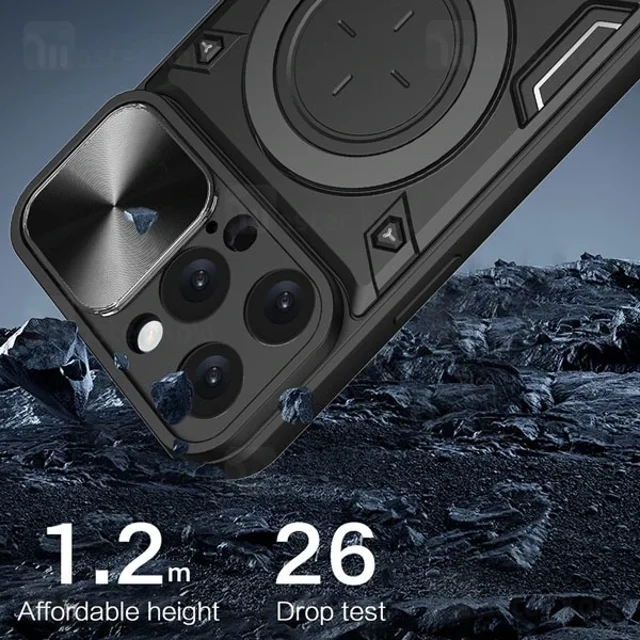 قاب ضد ضربه مگنتی Apple iPhone 16 Pro Max Magnetic Support Case دارای محافظ دوربین - تصویر 3
