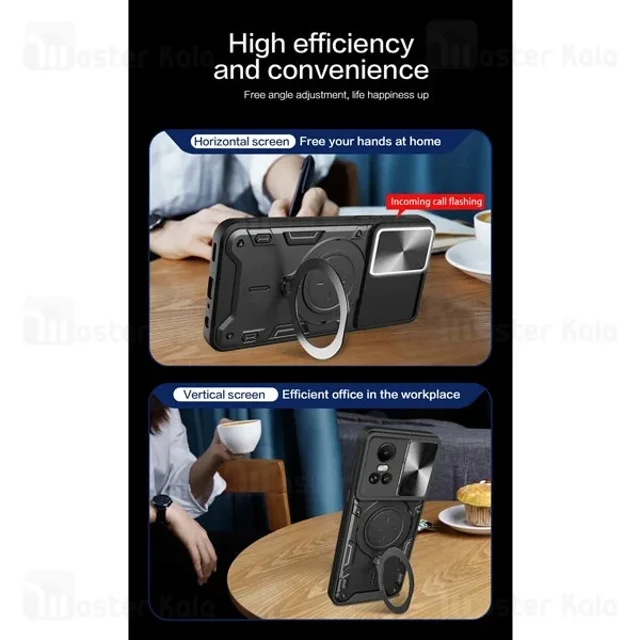 قاب ضد ضربه مگنتی اوپو Oppo Reno 10 5G / Reno 10 Pro Magnetic Support Case دارای محافظ - تصویر 4