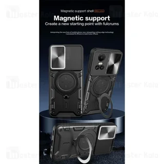 قاب ضد ضربه مگنتی اوپو Oppo Reno 10 5G / Reno 10 Pro Magnetic Support Case دارای محافظ - تصویر 2