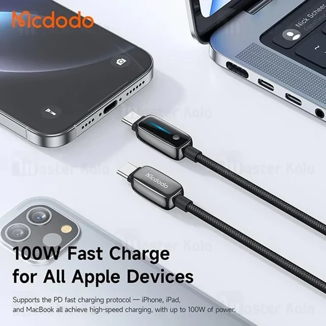 کابل Type-C به Type-C مک دودو Mcdodo CA-0100 طول 1.2 متر توان 100 وات - تصویر 2