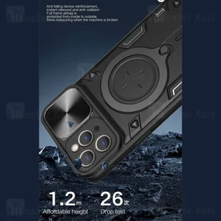 قاب ضد ضربه مگنتی Apple iPhone 12 Pro Max Magnetic Support Case دارای محافظ دوربین - تصویر 7