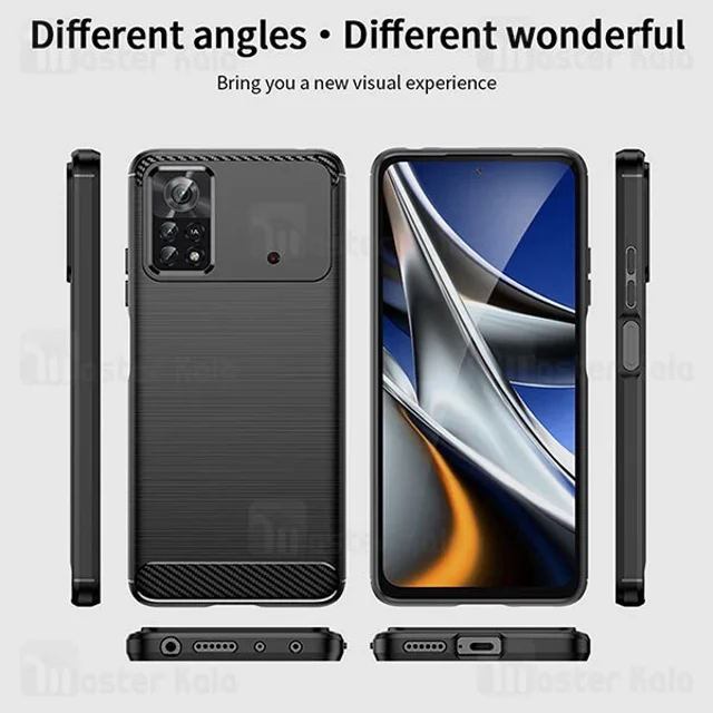 قاب فیبر کربنی شیائومی Xiaomi Poco X4 Pro 5G Rugged Armor Fiber Carbon - تصویر 5