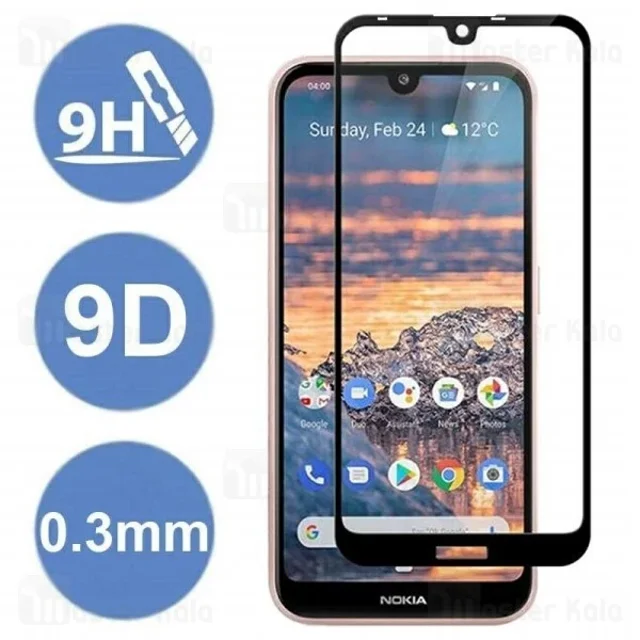 محافظ صفحه شیشه ای تمام صفحه تمام چسب نوکیا Nokia 4.2 Glass - تصویر 5