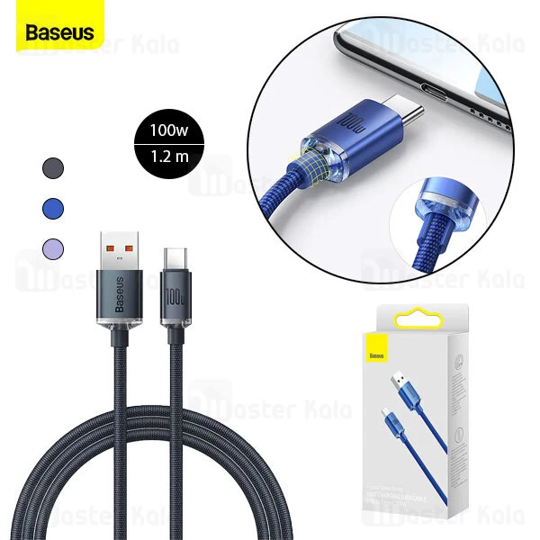 کابل Type C فست شارژ بیسوس Baseus Crystal Shine Series CAJY000401 طول 1.2 متر توان 100 وات
