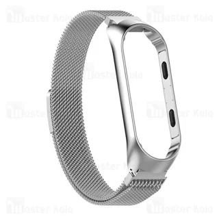 بند فلزی دستبند سلامتی شیائومی Xiaomi Mi Band 5 / 6 Stainless Steel Milanese Strap با قفل - تصویر 5