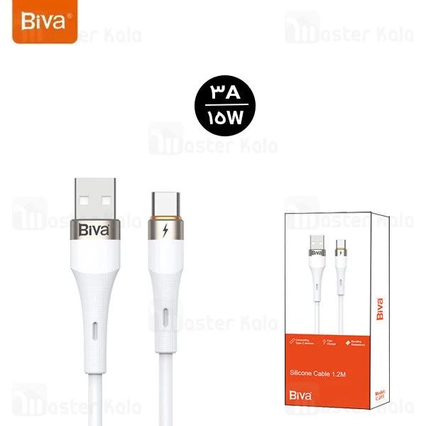 کابل Type C بیوا Biva C-21T طول 1.2 متر توان 15 وات
