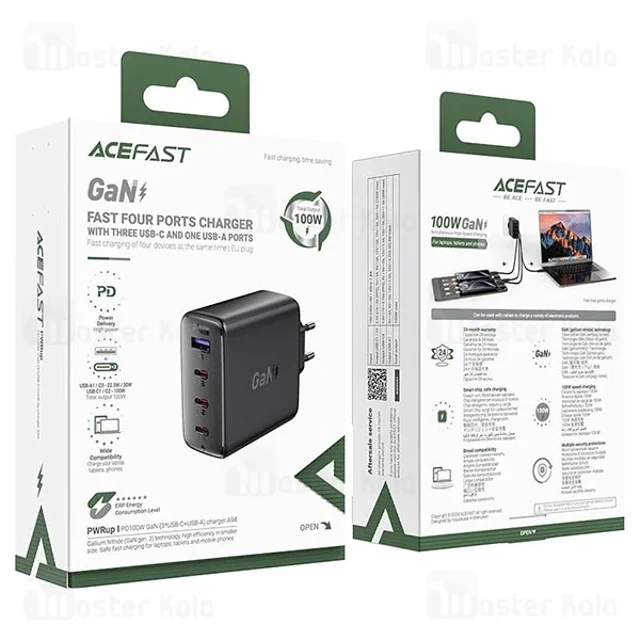 شارژر دیواری ایس فست ACEFAST A94 PD100W GaN Fast Charger توان 100 وات - تصویر 8