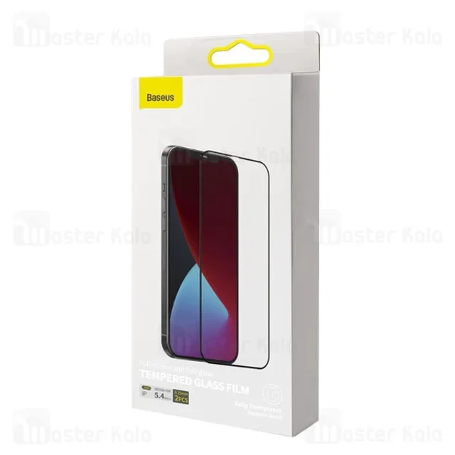 پک 2تایی محافظ صفحه شیشه ای تمام صفحه بیسوس آیفون Apple iPhone 12 Mini Baseus - تصویر 7