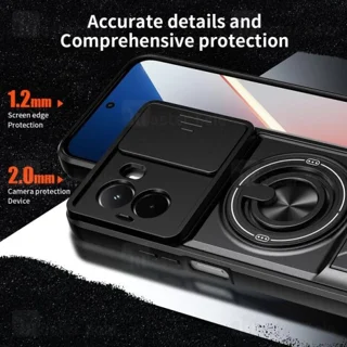 قاب ضد ضربه مگنتی Xiaomi Poco M7 4G Magnetic Multifunctional Case دارای محافظ دوربین - تصویر 5
