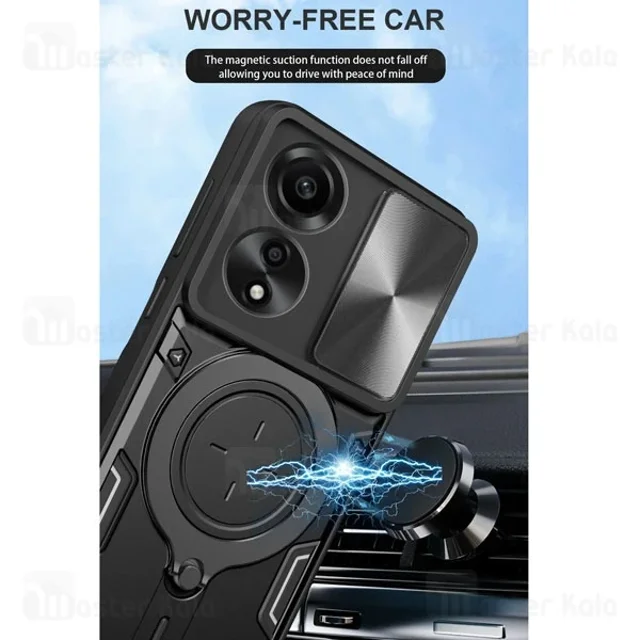 قاب ضد ضربه مگنتی اوپو Oppo A78 4G Magnetic Support Case دارای محافظ دوربین - تصویر 6