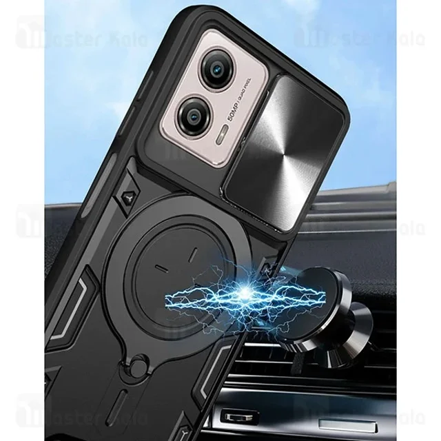 قاب ضد ضربه مگنتی Motorola Moto G53 / G23 / G13 Magnetic Support Case دارای محافظ دوربین - تصویر 3