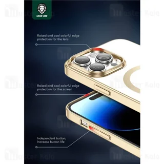 قاب محافظ مگ سیف گرین لاین آیفون Apple iPhone 14 Pro Max Green Lion Delgado Chrome - تصویر 3