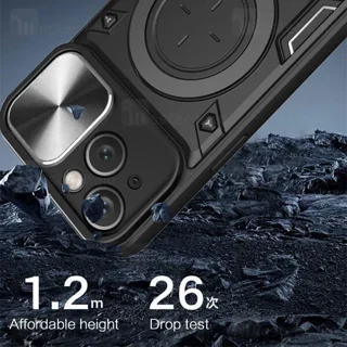 قاب ضد ضربه مگنتی Apple iPhone 15 Magnetic Support Case دارای محافظ دوربین - تصویر 3