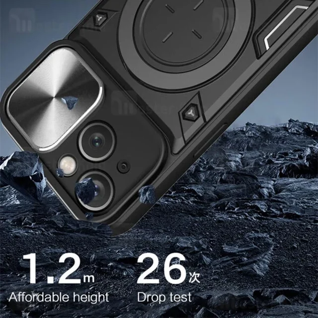 قاب ضد ضربه مگنتی Apple iPhone 15 Magnetic Support Case دارای محافظ دوربین - تصویر 3