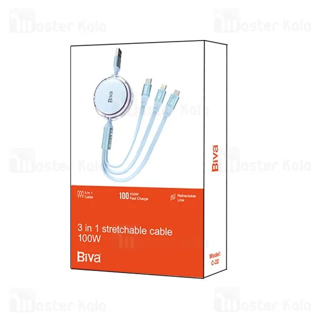 کابل سه سر بیوا Biva C-22 طول 1.1متر توان 100 وات - تصویر 3