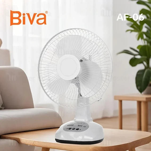 پنکه رومیزی شارژی بیوا Biva FA-06 desktop fan دارای پنل خورشیدی - تصویر 3