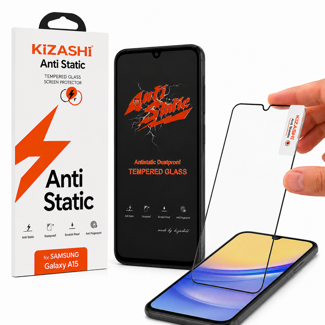 گلس (محافظ صفحه) کیزاشی Anti Static ویژه سامسونگ گلکسی A15