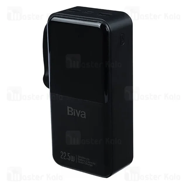 پاوربانک 30000 بیوا Biva BP-087 Power Bank توان 22.5 وات با کابل متصل - تصویر 4
