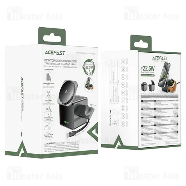 استند و شارژر وایرلس چند کاره مگ سیف ایس فست ACEFAST E34 با قابلیت شارژ اپل واچ - تصویر 8