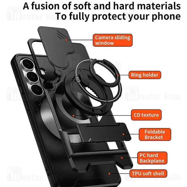 قاب ضد ضربه مگنتی Samsung Galaxy S24 FE Magnetic Multifunctional Case دارای محافظ دوربین - تصویر 8