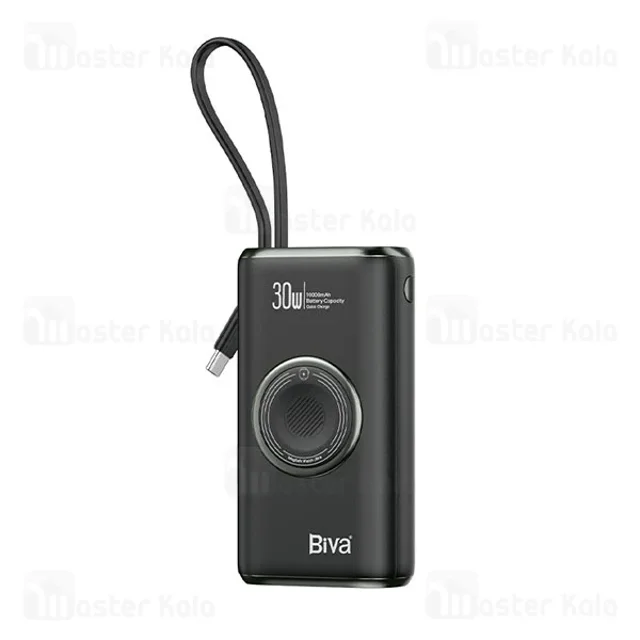 پاوربانک 10000 بیوا Biva BP-027 توان 30 وات با کابل متصل و قابلیت شارژ وایرلس اپل واچ - تصویر 2