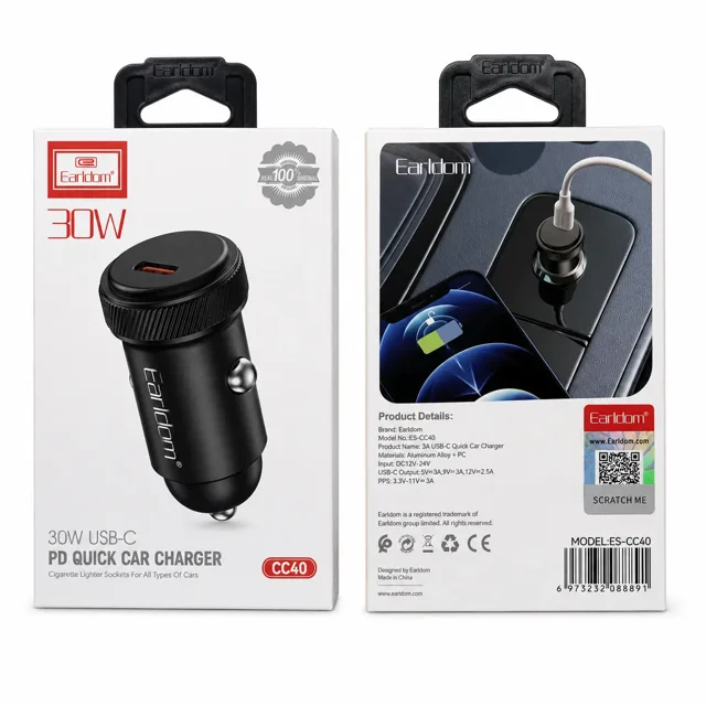 شارژر فندکی خودرو ارلدام مدل ES-CC40 با پورت USB-C و قابلیت PD سریع ۳۰ وات - تصویر 2